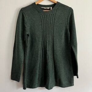 Soft Surroundings Green Wool Blend A Line Tunic Boho Sweater
